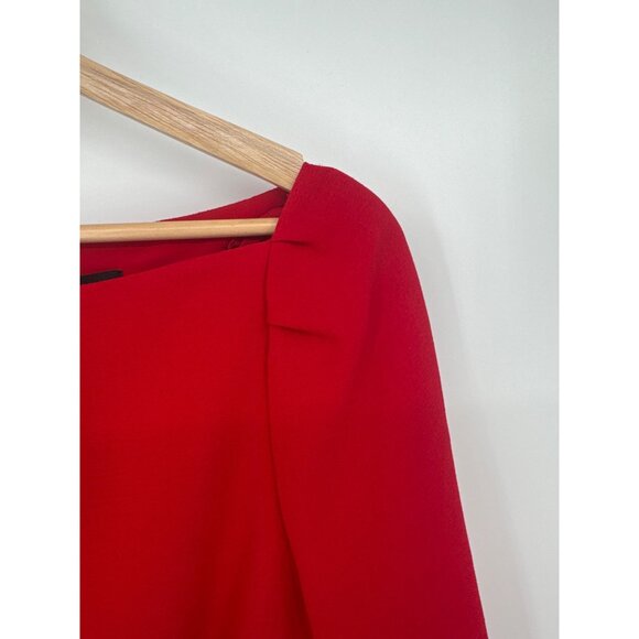 Alex Marie Red Sheath Dress Size 6 lined 3/4 Sleeves Boatneck new $129 - Picture 5 of 6